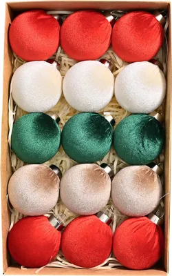 Produktbild von 15 Stück Weihnachtskugel-Ornamente, leichte, bruchsichere Samtkugeln, wiederverwendbar, festliche Hängedekorationen für den Weihnachtsbaum zu Hause