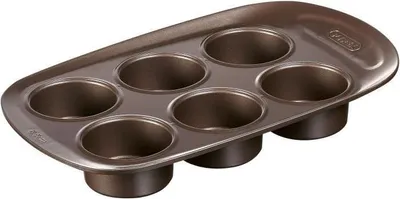 Obrázok produktu pre Forma na muffiny PYREX, okrúhla, s nepriľnavým povrchom, uhlíková oceľ, 6 priehlbín, 29 x 18 cm