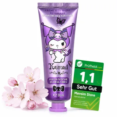 Produktbild von Kuromi Handcreme & Nagelpflege 30 ml – Blumen Vibes Feuchtigkeitspflege