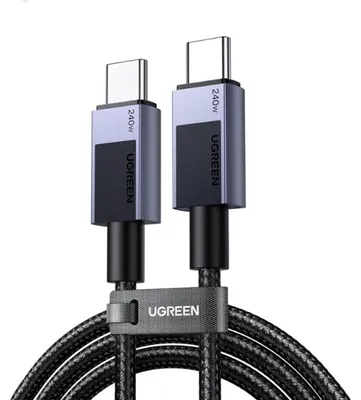 Obrázok produktu pre Kábel UGREEN L513, 240W, USB-C na USB-C kábel (20V 5A), Šedá-čierna, 1 meter
