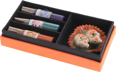 Produktbild von Räucherstäbchen Geschenkset aus Thailand - Orange, Schwarz, 3*17*9 cm, Räucherstäbchen & Sets aus Thailand