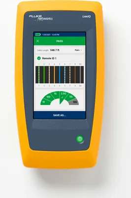Produktbild von Fluke LIQ-100, Verdrilltes Doppelkabelprüfgerät, RJ-45, USB, 305 m, Integrierte Batterie, Lithium-Ion (Li-Ion), 6400 mAh