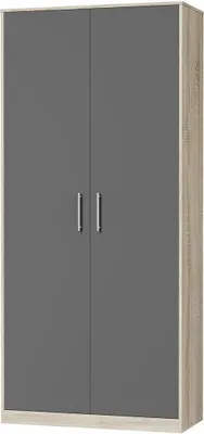 Produktbild von SMARTBett Schrank Kleiderschrank Aktenschrank 100 cm Eiche Sonoma/Anthrazit