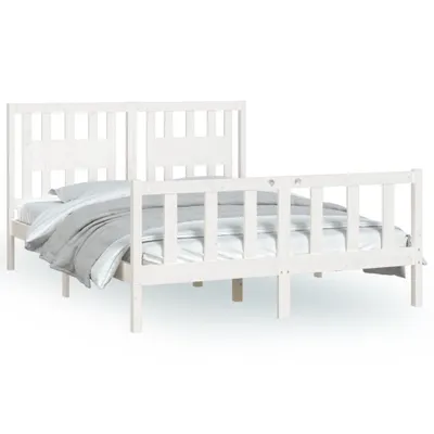 Immagine prodotto di vidaXL Letto in legno massello con testiera Pino bianco 140x200 cm
