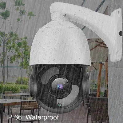 Zdjęcie produktu dla Wodoodporna kamera kopułkowa 5 MP o stopniu ochrony IP66, z funkcją PTZ i widzeniem w nocy do 150 m.