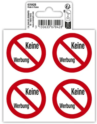 Obrázek produktu pro Exacompta 67042B Značka Zákaz reklamy 10x10 cm samolepicí PVC