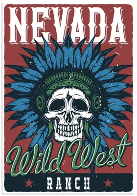 Produktbild von ARTland Wandbild Alu für Innen & Outdoor Totenkopf Indianer Nevada Größe: 50x70 cm