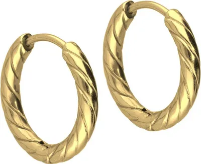 Produktbild von Titan Ohrclicker Creolen GEDREHT Gold Innendurchmesser: 20 mm