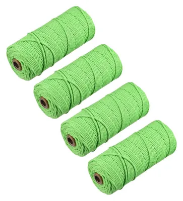 Productafbeelding van Makramee koord, 4 stuks, 3 mm x 100 meter, fruitgroen, katoen