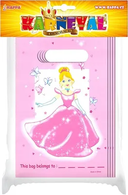 Produktbild von Partytüten Prinzessin im 6-er Pack - 23 x 15 cm Kunststoff