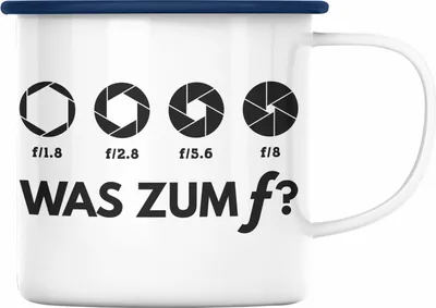 Produktbild von Trendation - Fotografie Geschenk Emaille Tasse lustig Fotograf Zubehör Fotograph Geschenkidee Lustige Geschenk Emaille Emaille Tasse Witzig (Blau)