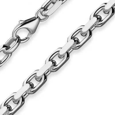 Produktbild von 6,5mm Armband Ankerkette diamantiert Armschmuck aus 925 Silber rhodiniert 21cm