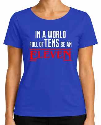 Imagen del producto de En un mundo lleno de "dieces", sé un "once". Camiseta retro para mujer, diseño "Serienfan", color azul, talla M