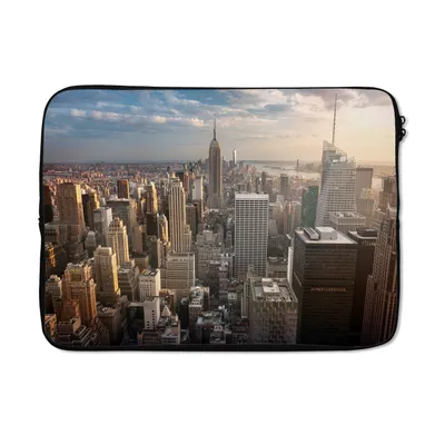 Produktbild von MuchoWow® Laptop Hülle 14 ZollNew York - Sonne - Wolken Laptoptasche - Laptoptasche - Stoßsicher - Schutzhaube