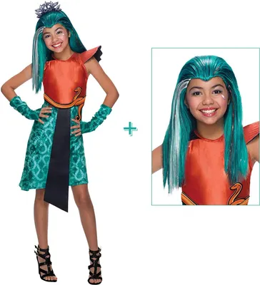 Produktbild von Monster High "Nefera de Nile" Kinder Kostüm & Perücke Größe: Größe: L / 140-146 (8-10Jahre)