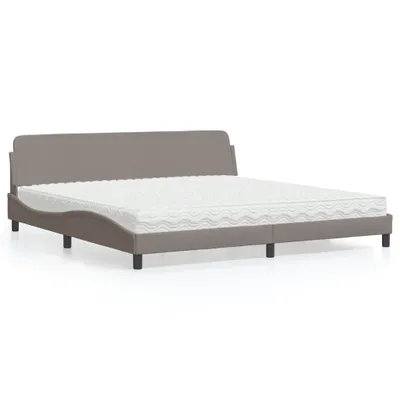 Produktbild von Bett mit Matratze "Dover" Taupe 200x200 cm Stoff