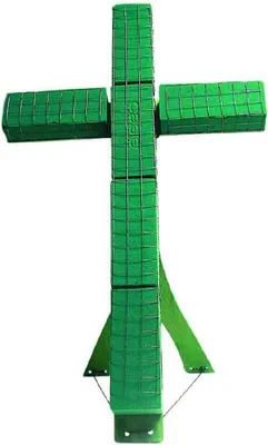 Produktbild von OASIS® Frischblumensteckschwamm Kreuz AFINI, Trauerfloristik, Bioline Holzunterlage, Holzständer, grün, 85x50x5,5cm - Blumen Steckschaum