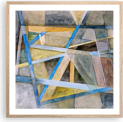 Produktbild von Gerahmtes Poster - Rahmen in heller Eiche - Abstraktion modern - 60x60 cm - Wand Bild - Wanddeko - Wandbilder - Wandposter - Bilderrahmen - Bilder - Kunstdruck - Wandbild - P2NAC60x60-3681
