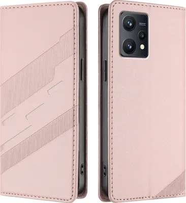 Produktbild von Hülle für Realme 9 4G, Kunstleder Brieftaschen Handyhülle mit Kartenfach und Standfunktion Pink