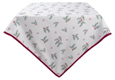 Zdjęcie produktu dla Clayre & Eef HCH01 Obrus kwadratowy biało-czerwony 100 x 100 cm