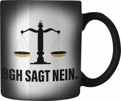 Produktbild von Trendation - Jura Geschenk Farbwechsel Zauber-Tasse mit Spruch für Jurist Juristin Geschenkideen Lustig für Examen Staatsexam (Schwarz)