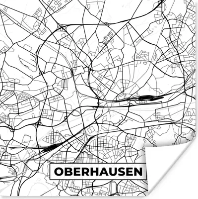 Produktbild von MuchoWow® Poster Oberhausen - Karte - Stadtplan 100x100 cm - Babyzimmer