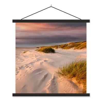 Produktbild von MuchoWow® Textilposter Strand - Sonne - Düne 90x90 cm mit schwarzem Rahmen - Magnetisches
