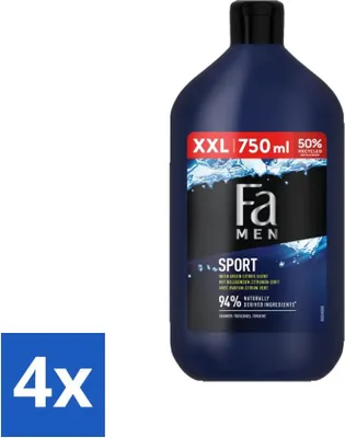 Image de Fa Men - Sport - Gel douche - Citron vert - 750 ml - Pack économique - 4 pièces