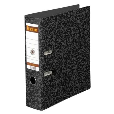 Produktbild von bene Hartpappe Ordner schwarz marmoriert Karton 8,0 cm DIN A4, 1 St.