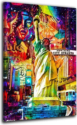 Produktbild von New York City Streets USA Stadt Leinwandbild Wandbild Deko Kunst XL: 80x120x2cm