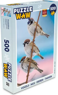 Obrázek produktu pro MuchoWow MuchoWow® Puzzle 500 ks Ptáci - Vrabec - Zvířata - Větve