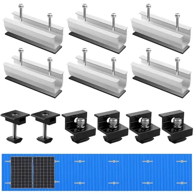 Image de Kit de montage pour panneaux solaires avec fixations en aluminium