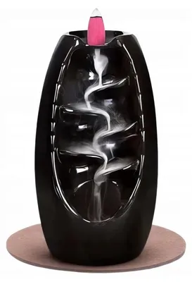 Image de Verk 27420 Lampe à parfum en céramique « cascade de fumée », noire