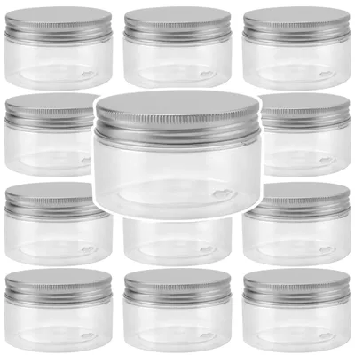 24er-Set 100 ml Plastikdosen mit Aluminiumdeckel, transparent