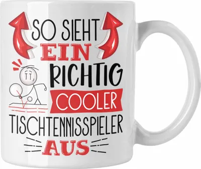 Produktbild von Trendation - So Sieht Ein Richtig Cooler Tischtennisspieler Aus Geschenk Tasse Lustiger Spruch Geschenkidee (Weiß)