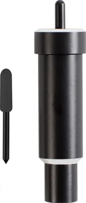 A black cutting blade and its housing are shown against a white background.