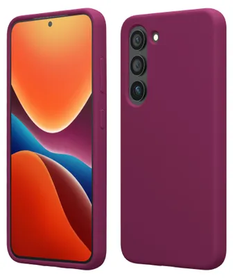 Produktbild von kwmobile Handyhülle für Samsung Galaxy S23 Hülle - Case Silikon - Kabelloses Laden - Schutzhülle Cover in Bordeaux Violett