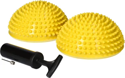 Obrázek produktu pro yellowBALANCE – senzomotorické polokoule s pumpičkou – žluté – 16 cm – 2 kusy.