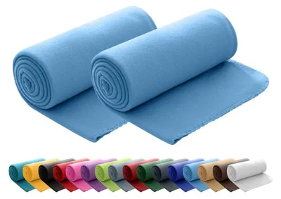 Imagen del producto de Juego de 2 mantas de forro polar, 130 x 160 cm, color azul