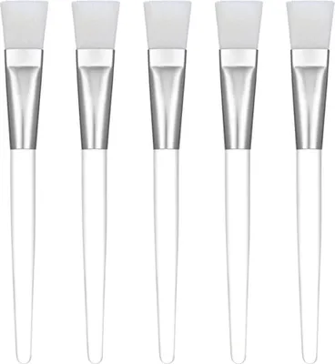 Produktbild von Gesichtsmaskenpinsel, Make-up-Pinsel, Kosmetikwerkzeuge mit transparentem Kunststoffgriff, 5er-Pack