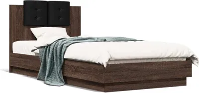 Produktbild von CLORIS Bettgestell mit Kopfteil Braun Eichen-Optik 100x200 cm 3209939
