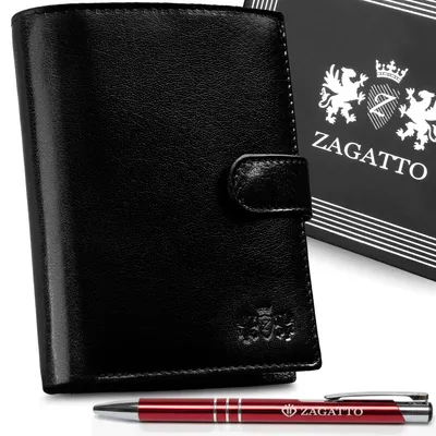 Produktbild von Zagatto Geldbörse Herren Leder Vertikales Naturleder RFID Schwarz ZG-N4L-F19