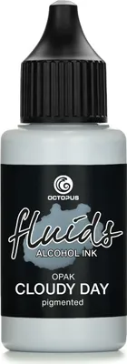 Produktbild von Octopus Fluids Alcohol Ink OPAK CLOUDY DAY, Alkoholtinte für Fluid Art und Resin, grau