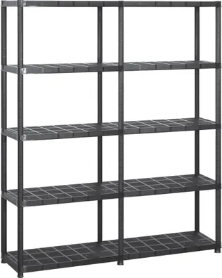 Obrázok produktu pre Regál s 5 úložnými poličkami čierny 142x38x170 cm plastový