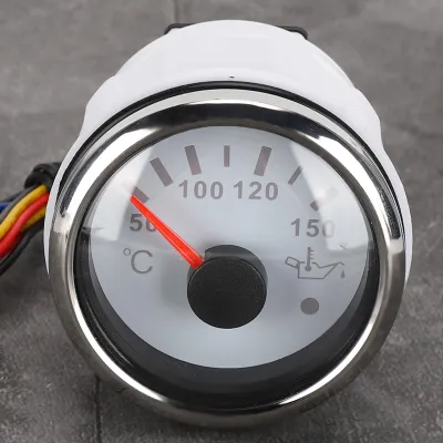 Immagine prodotto di Indicatore temperatura olio 52 mm/2 pollici Allarme intelligente Acciaio inossidabile 316 per auto Barca Bianco