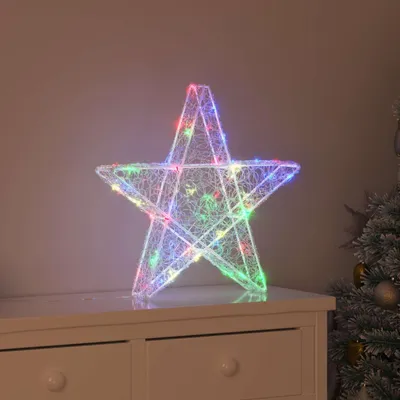 Zdjęcie produktu dla vidaXL Gwiazda 3D z 50 diodami LED Wielokolorowa 55 x 53,5 x 10 cm Akrylowa