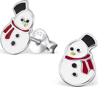 Produktbild von Kinder Ohrstecker Silber Ohrringe Schneemann