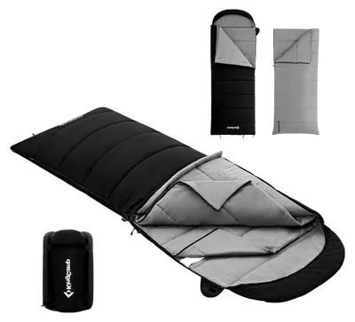 Produktbild von Daunenschlafsack für Erwachsene, warmer und leichter Winterschlafsack von 4°C bis -20°C, 100% Baumwollgewebe, 4-Jahreszeiten-Schlafsack geeignet für Camping und Wandern, 220x80 cm