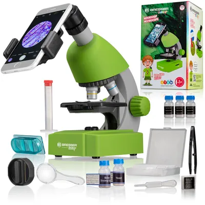 Obrázok produktu pre Bresser Optics Junior 40x-640x, Optický mikroskop, Zelená, 640x, 40x, LED, Batérie