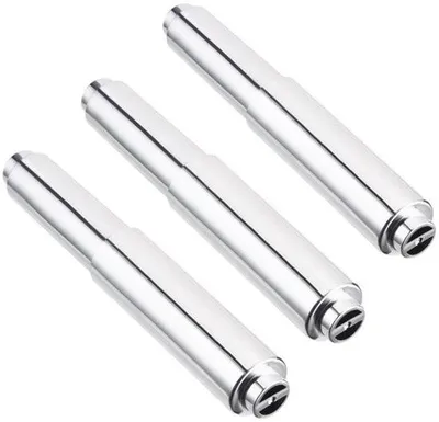 Imagen del producto de Soportes para rollos de papel higiénico de plástico, paquete de 3 unidades, ajustables, para uso doméstico, en restaurantes o en baños (color plateado)